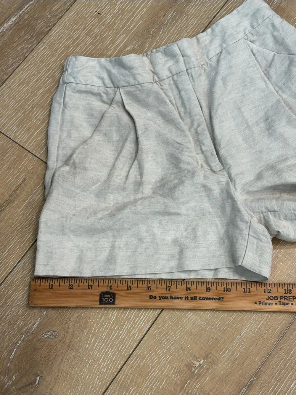Wilfred by Aritzia Linen Blend Tailored Shorts Light Beige Size 4 High Rise